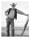 James Dean Leaning on Fence on the Set of "Giant"