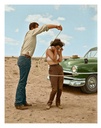 Rock Hudson Lassoing Liz Taylor Behind the Scenes of "Giant"