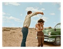 Rock Hudson Lassoing Liz Taylor Behind the Scenes of "Giant"