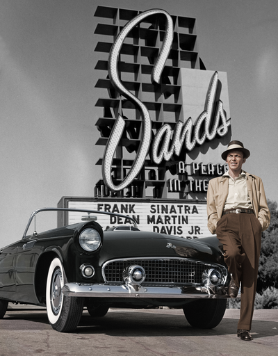 Frank Sinatra Standing Next to Tbird